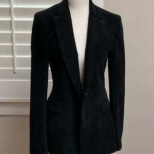 Alice + Olivia Black Corduroy Tailored Blazer